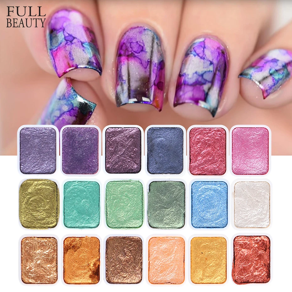 

1Set Shimmer Pearl Nail Art Pigment Watercolor Solid Paints Set Holographic Aurora Nail Decoration Glitter Acuarelas CH1915-1