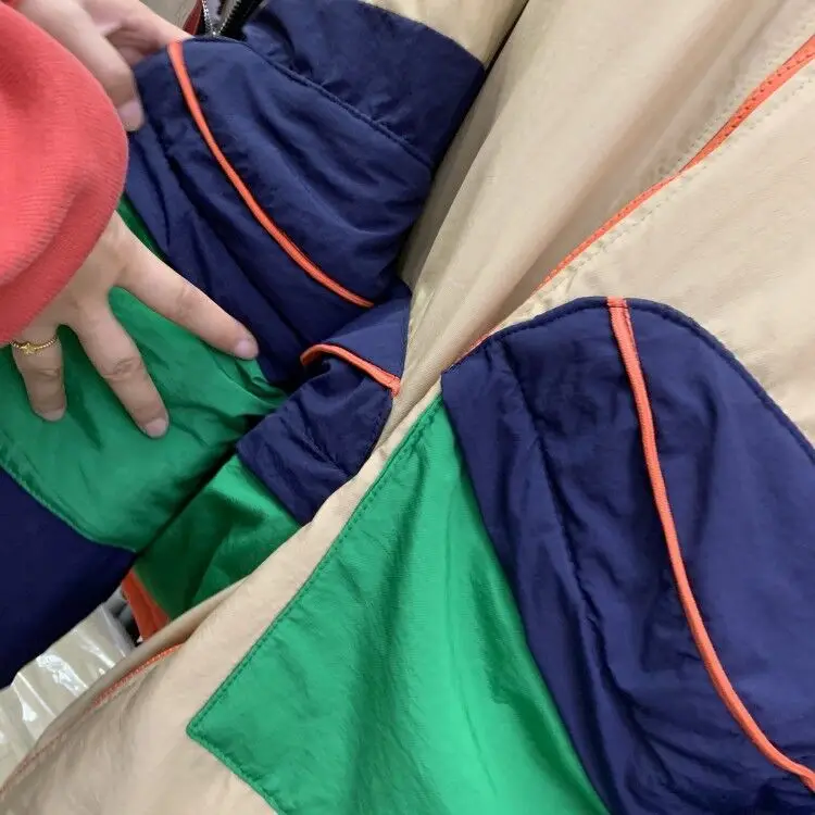 

ZCSMLL Korean 2021 autumn and winter new stitching contrast zipper personality street baseball loose cotton jacket women