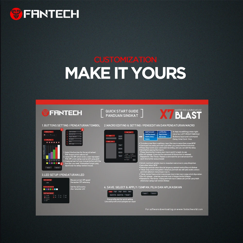 FANTECH X7 игровая мышь и коврик для мыши Регулируемый 4800 dpi 6 кнопок RGB необходимый эргономичный коврик для мыши нескользящий коврик для мыши геймер