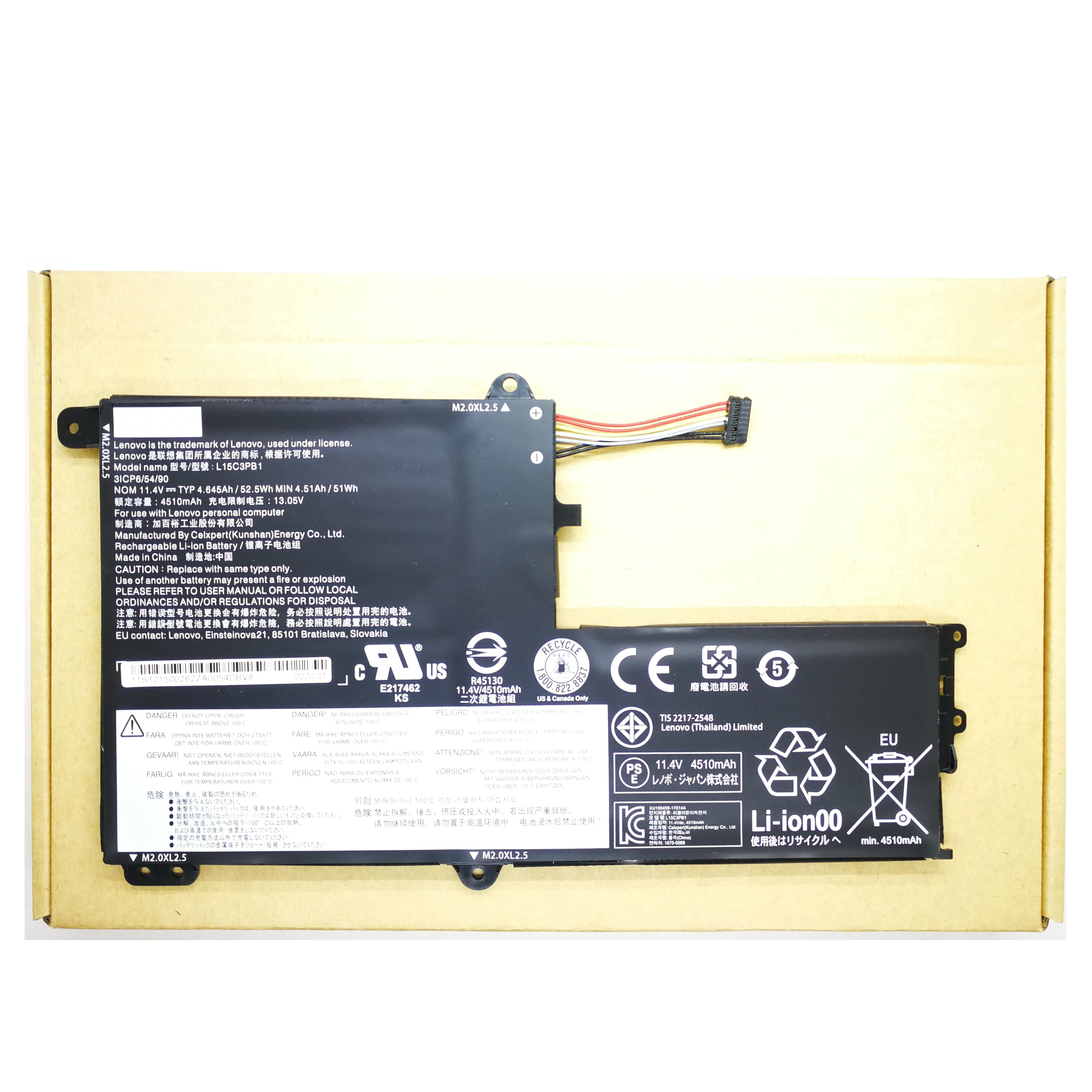 Оригинальный аккумулятор L15C3PB1 L15L3PB0 для LENOVO Flex 14 1470 1570 IdeaPad 320S-15AST 330S-14AST YOGA 520-14IKB