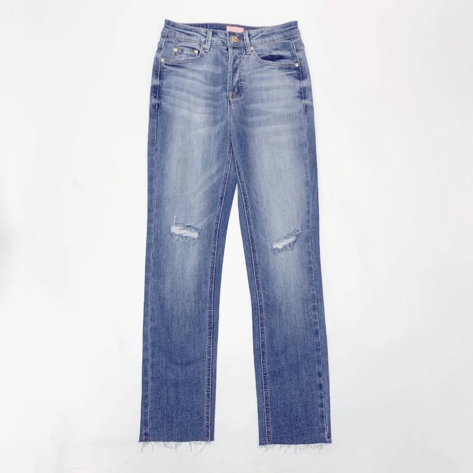 Женские джинсы с завышенной талией Rainbow повседневные Прямые женские до щиколотки