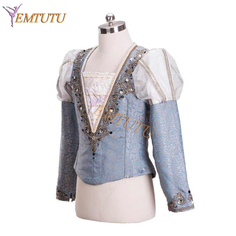 Boys Professional Ballet Dance Costumes Top Silver Mens Tunics Stage Performance Male Prince Jacket | Тематическая одежда и