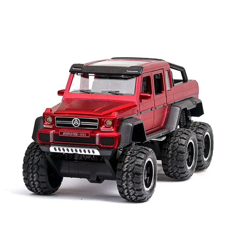 Red 6X6 1:28 литье под давлением FORD RAPTOR f150 SUV металлическая модель автомобиля игрушечные колеса сплав автомобиль звук и светильник оттягивающийся автомобиль мальчик малыш игрушки vw модель - Цвет: Red 6X6