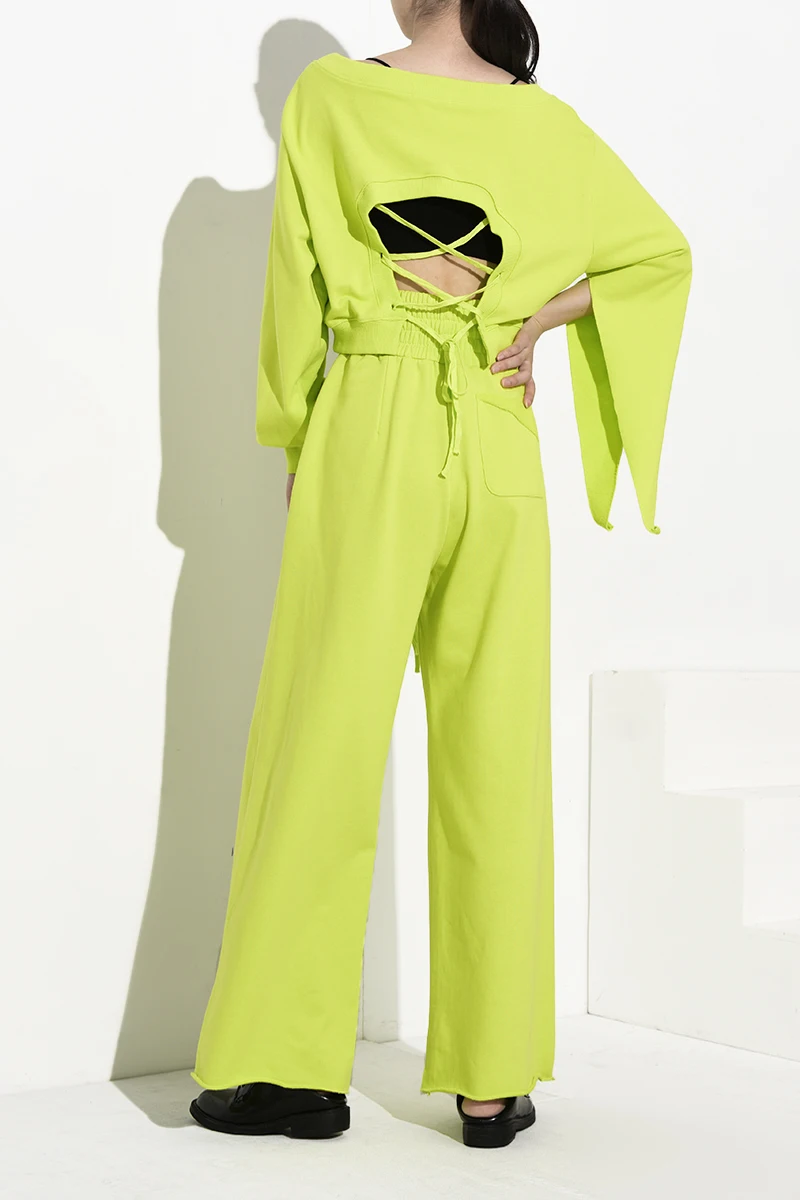 Женская одежда LANMREM летняя длинная футболка с длинным рукавом и высокой талией