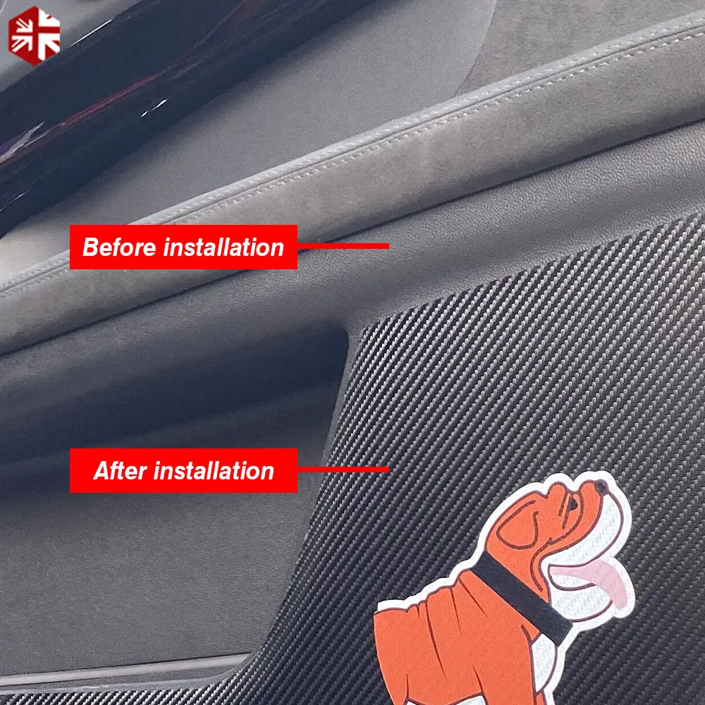Углеродное волокно шаблон искусственная кожа автомобиля внутренняя дверь
