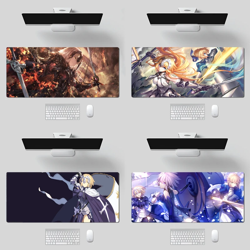 

Большой игровой коврик для мыши Fate Grand Order с аниме, XL, игровой коврик для мыши с резиновым фиксирующим краем, Настольный коврик для ноутбука