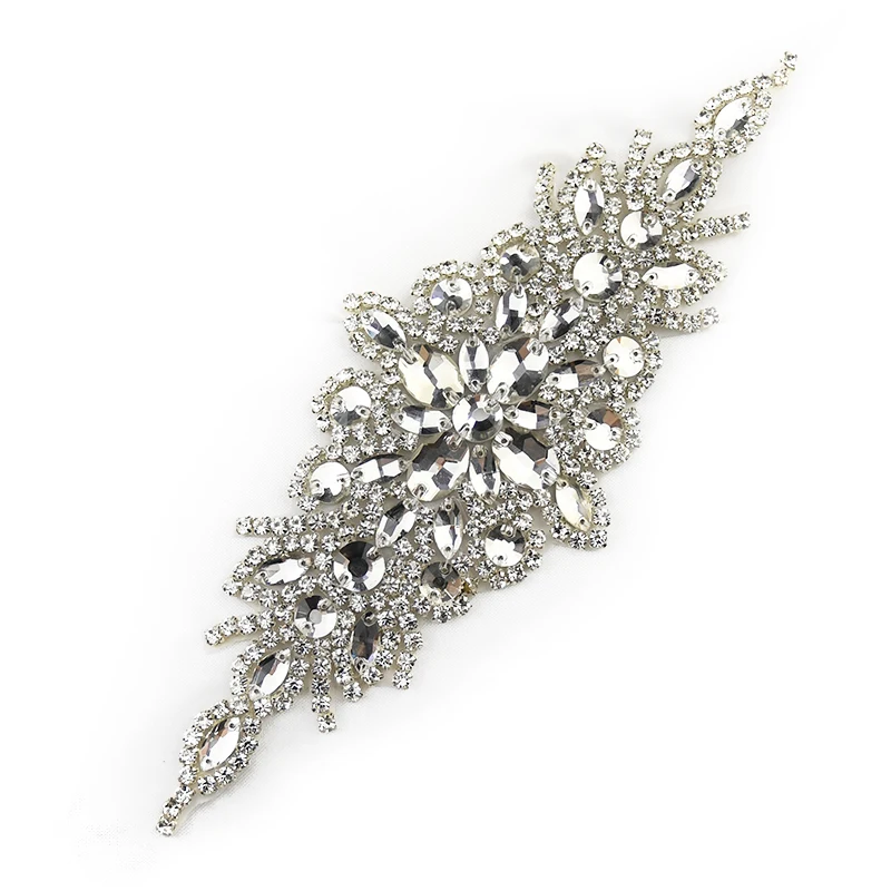 (1 шт.) Популярная аппликация со сверкающими стразами ручной работы для свадебной