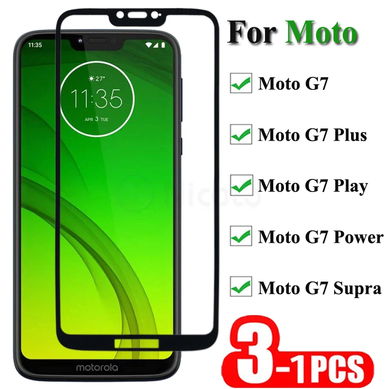 1-3 шт. защитное стекло на весь экран для Motorola Moto G7 Plus Power Play Supra 9H | Мобильные