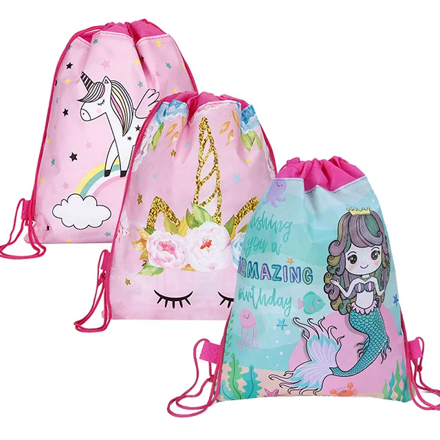 Сумка на шнурке с русалочкой для девочек дорожная посылка хранения школьные