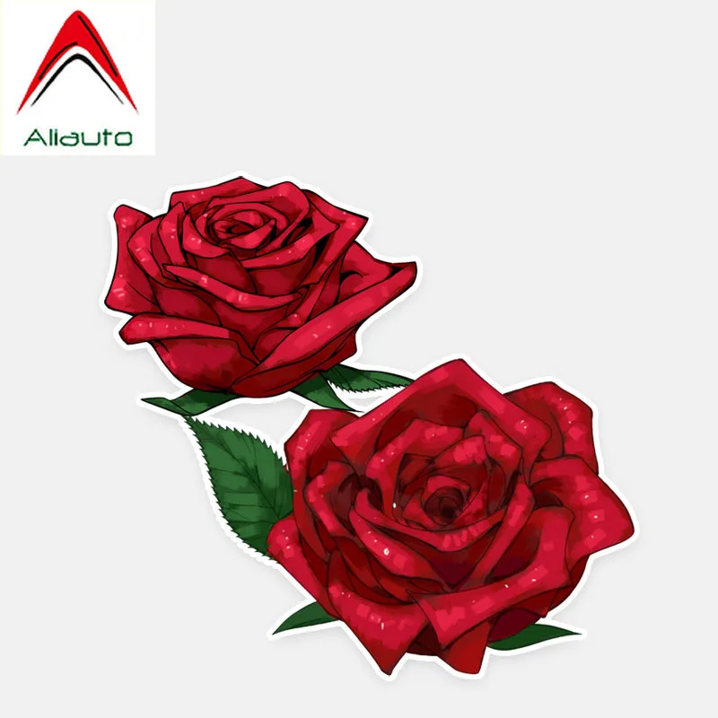

Aliauto Fashion Graphic Roses Flowers Decor Motorcycle Car Stickers Accessories Cover Scratch Waterproof PVC Decal,11cm*10cm