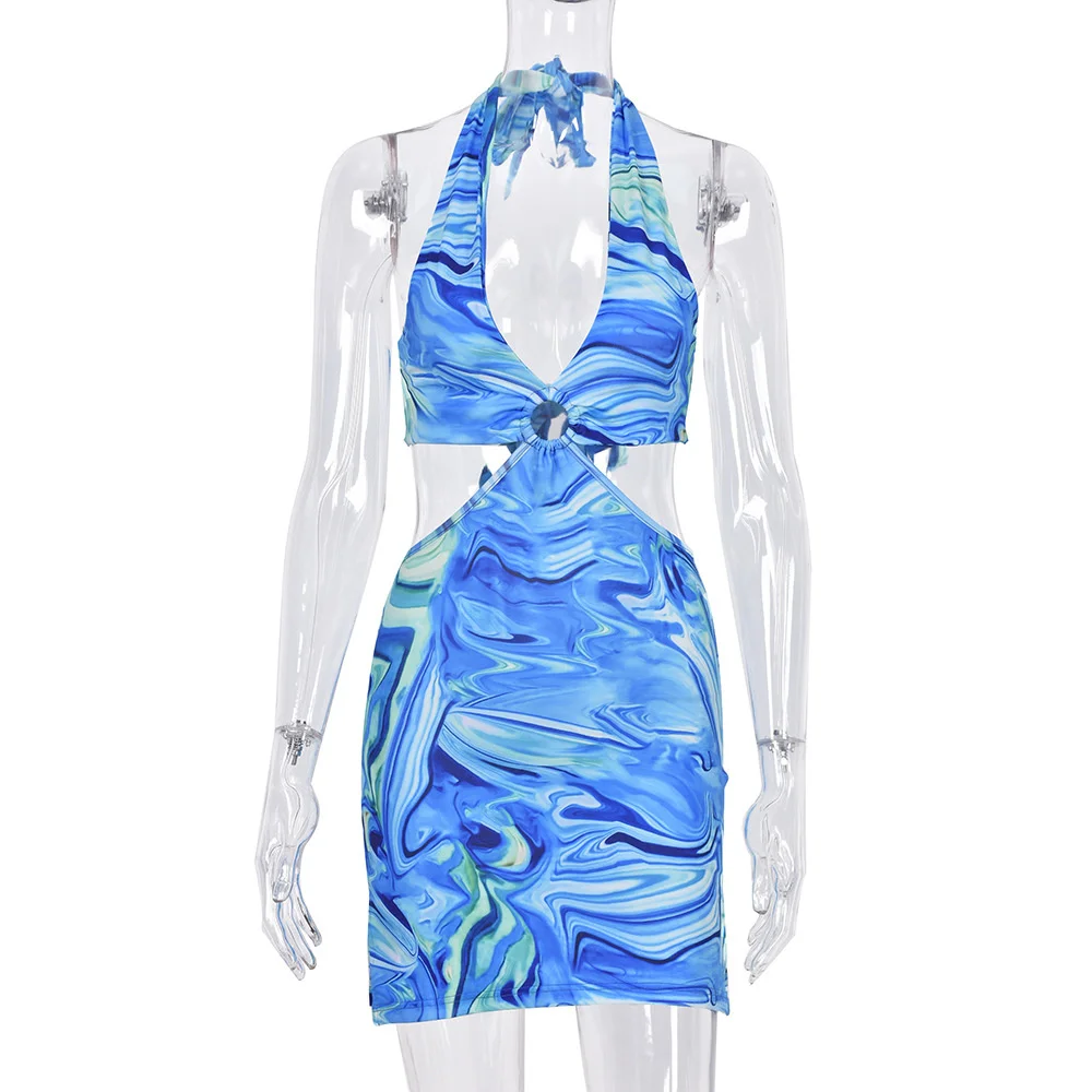 2021 цветное контрастное облегающее платье в виде змеиной кожи на груди с вырезами