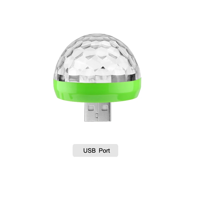 usb port USB светодиодные фонари для вечеринки музыкальный Датчик USB Мини диско DJ сценический световой эффект хрустальный магический шар лампа для дома вечерние караоке - Цвет: usb port
