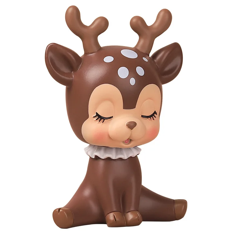 

Lovely cartoon shook his head fawns resin ornaments creative spring swing lovely girl heart car ornaments