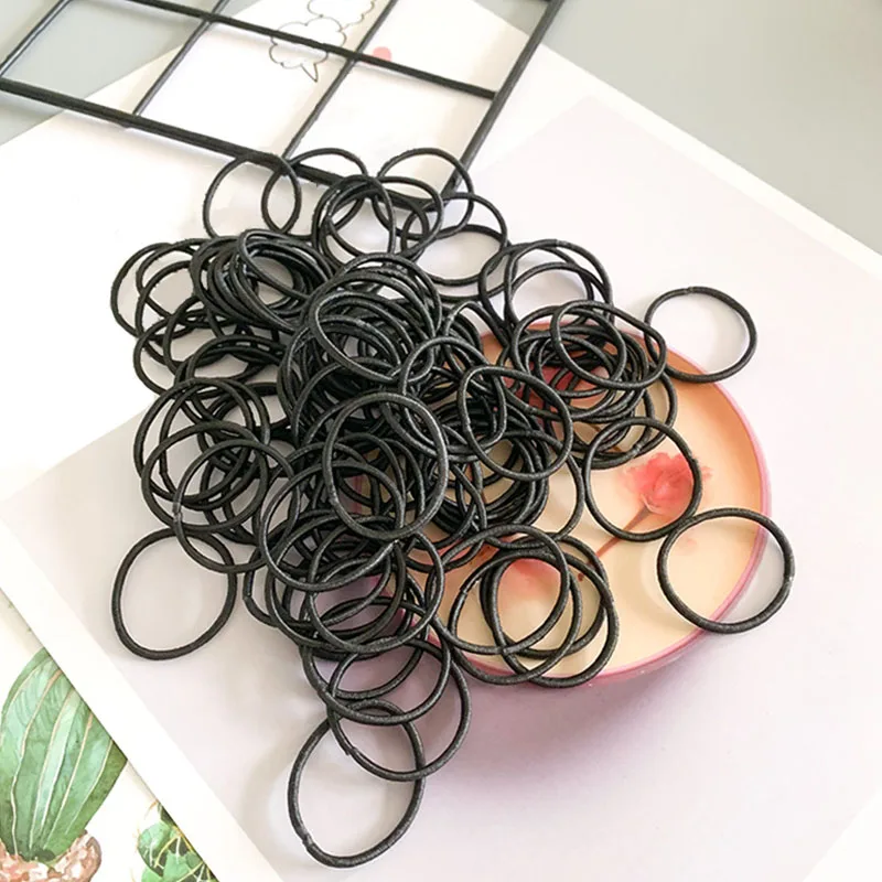 100 шт./компл. женские Украшения для волос детская цветная Резиновая лента девочек