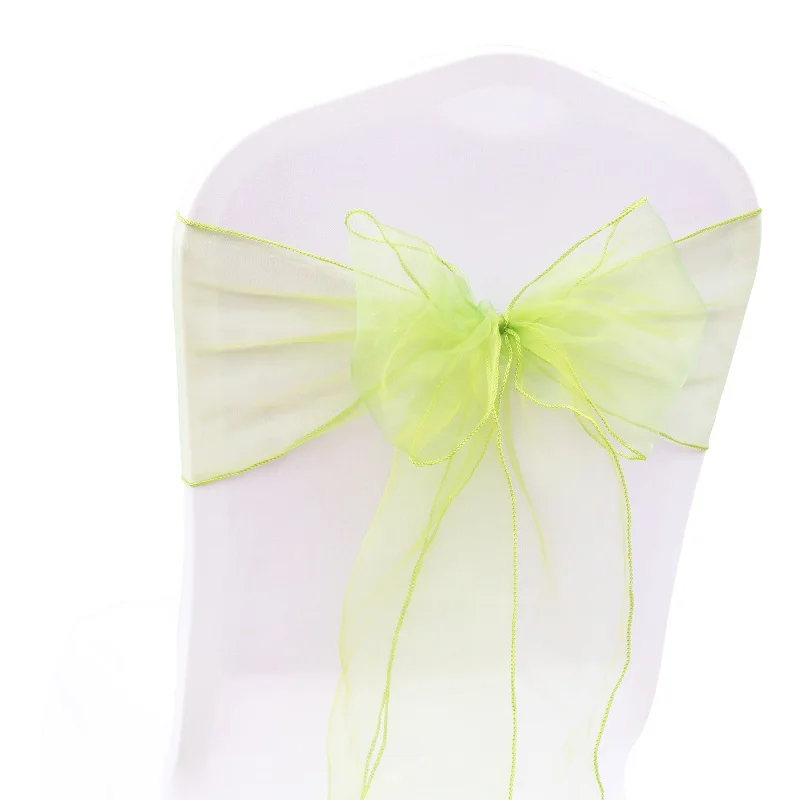 Grass Green 25 шт./лот ленты для свадебных стульев из органзы, ленты для стульев, бант для украшения рождественских стульев, вечерние принадлежности, праздничные украшения «сделай сам» - Цвет: Grass Green