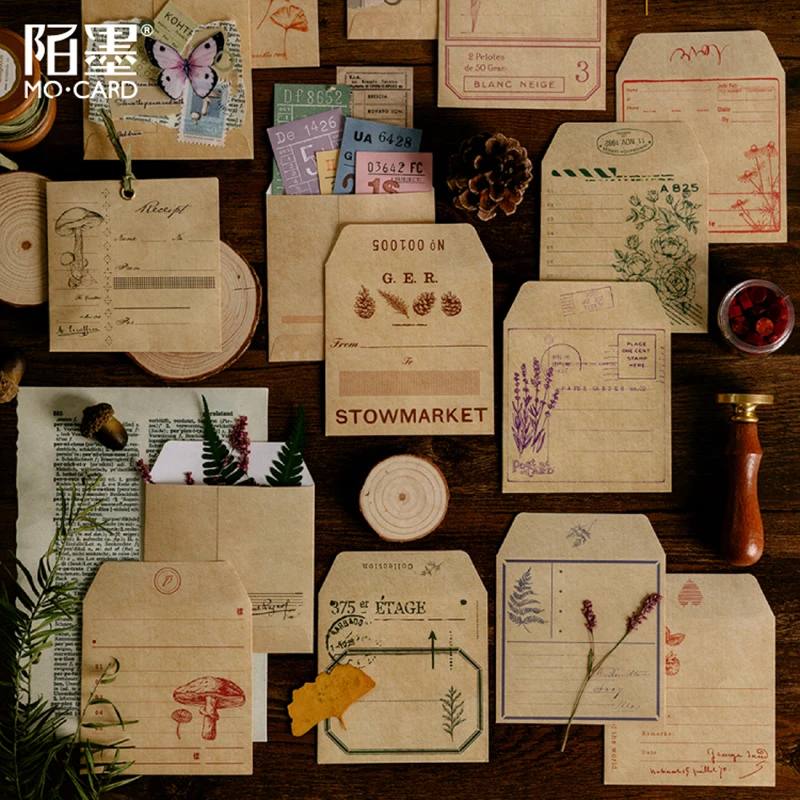 Mo.card 10 шт./компл. Натуральная Коллекция мини канцелярский конверт бумажный мешок 1