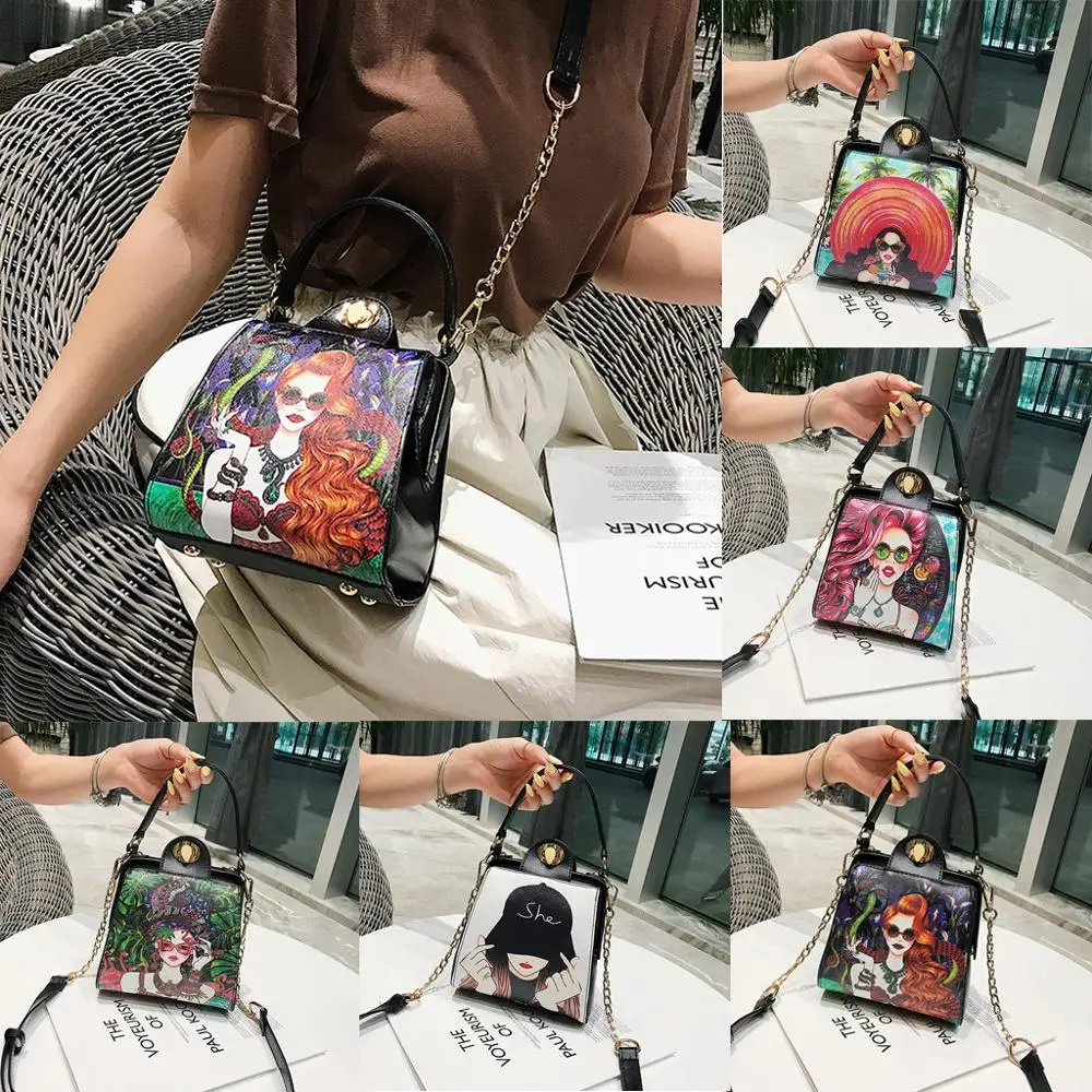 Водонепроницаемая сумка Кроссбоди Сумка с принтом красивая цепочкой странная