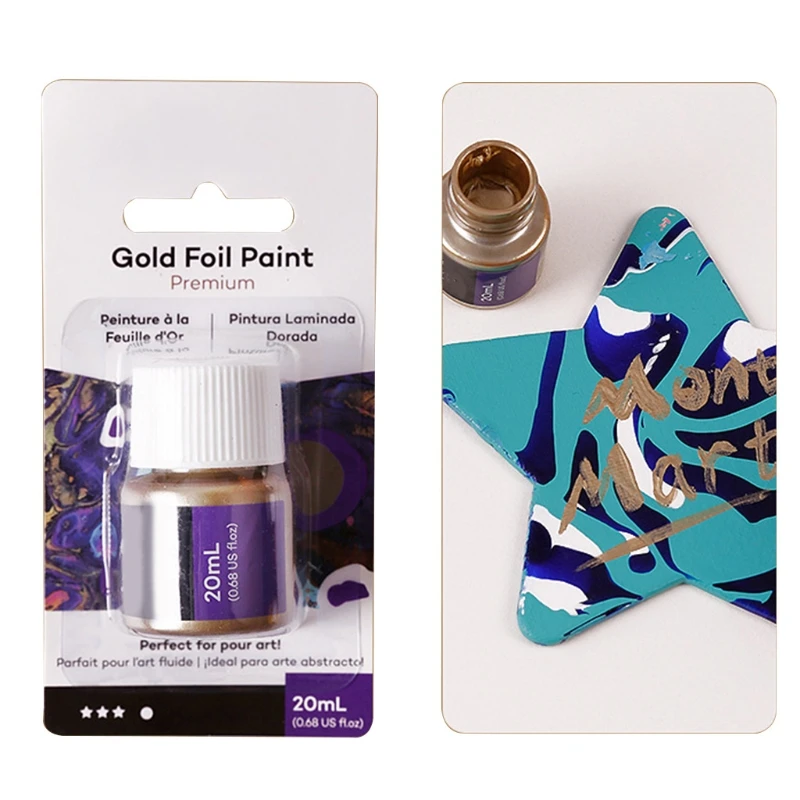 

20ML Pigment Acrylic Paint Pouring Medium Foil Paint For Artist DIY Art Supplies