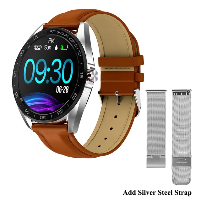 Add Steel Strap Время владельца K7 IP68 Водонепроницаемые Смарт-часы 1," Полный сенсорный круглый экран монитор сердечного ритма во время сна спортивные Смарт-часы фитнес-трекер - Цвет: Add Steel Strap