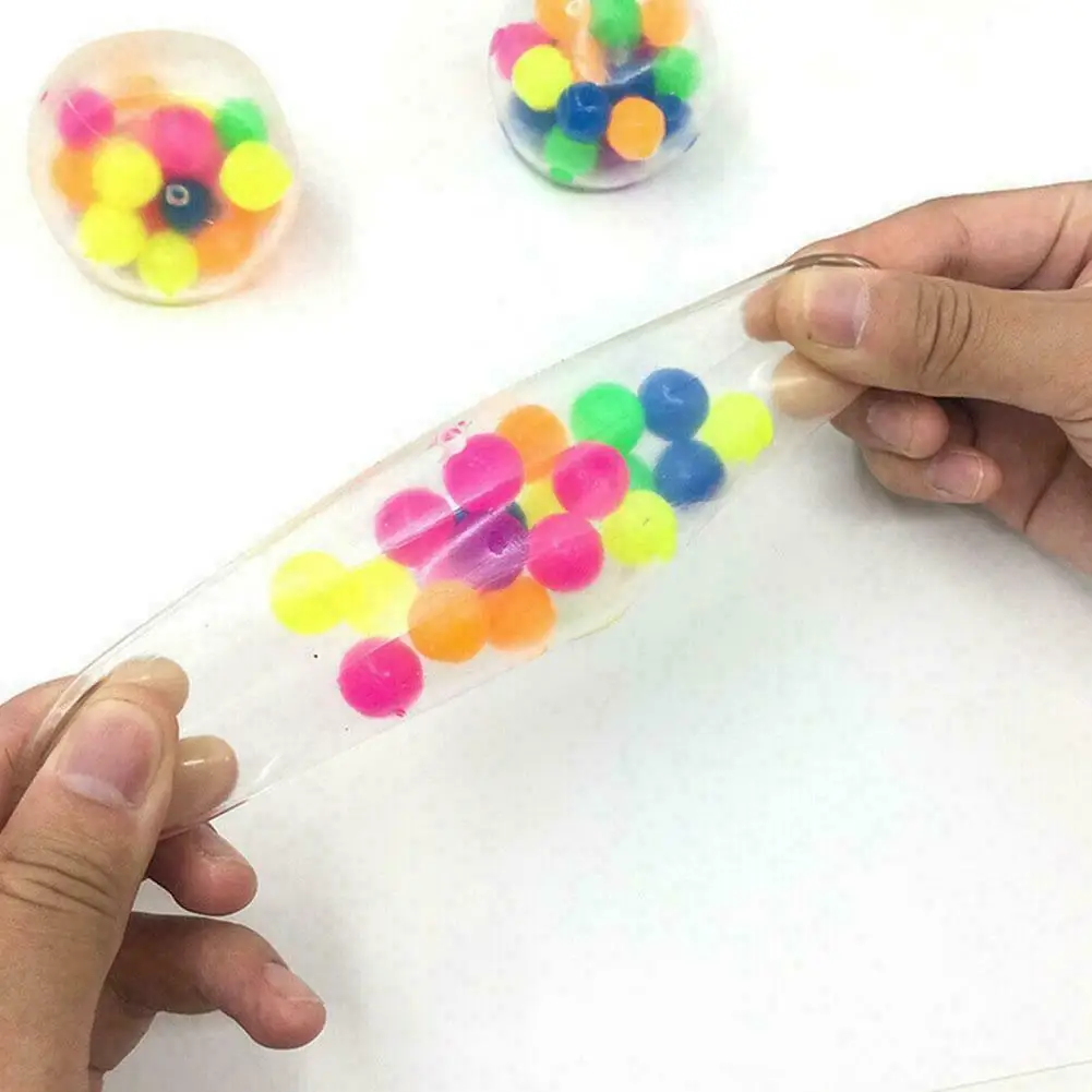 

1pc Rainbow Ball Toy Squeezable Pressure Toy Stress Relief Ball Toy For Kids Toys Children Doll Toys Finger Relief Accessories