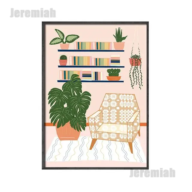 

Nordic Style Home Decor Cartoon Landscape Poster Waterproof Ok Canvas Art Painting Modern Living Room Bedroom Decoration
