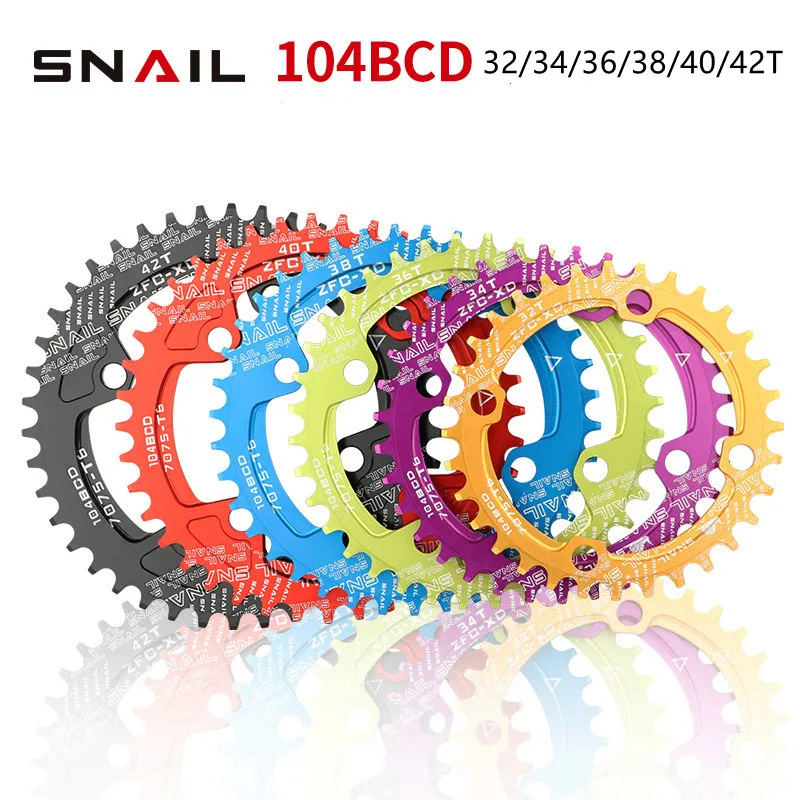 Звездочка SNAIL MTB 104BCD круглая/овальная 32T 34T 36T 38T 40T 42T | Спорт и развлечения