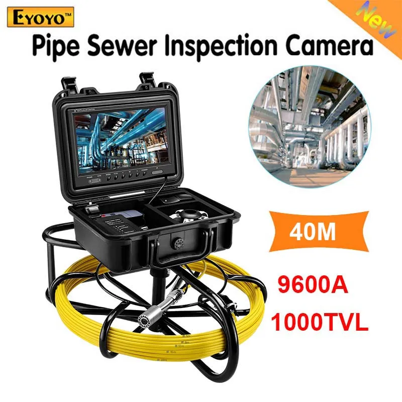 Eyoyo 1000TVL трубопровод эндоскопа Инспекционная камера 40 м подводный промышленный