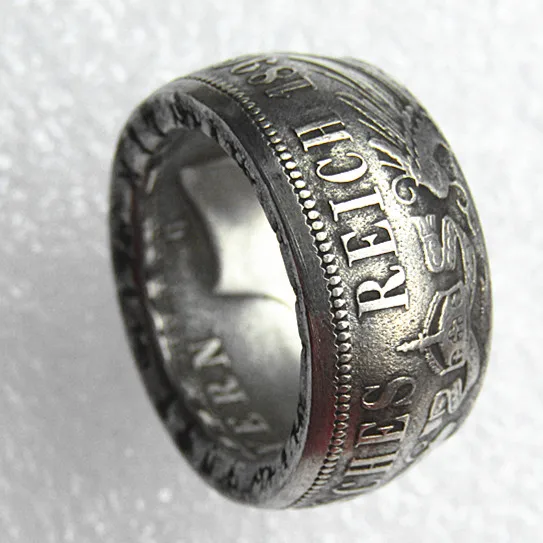 Серебряное кольцо для монет из Германии 5 знаков Bavaria 1896 посеребренное ручная