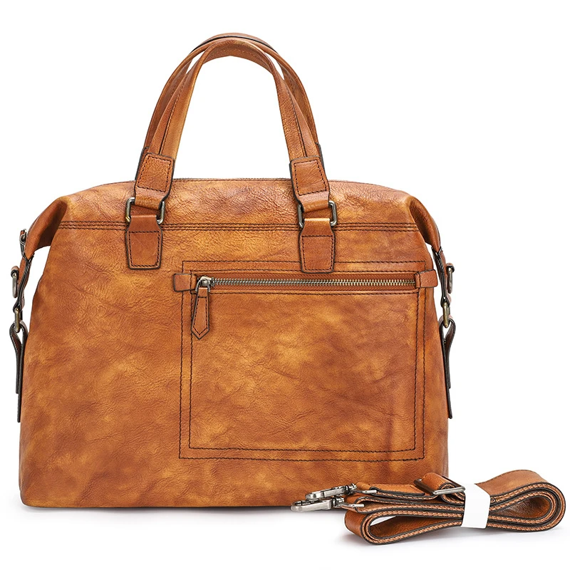 Men's Genuine leather Business Briefcase High Quality Cowhide Leather Laptop Handbag For Male Portable Messenger Shoulder Bag