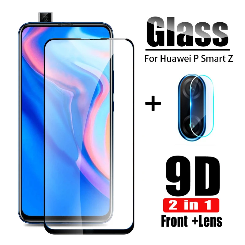 2 в 1 15D p smart z Защитное стекло для huawei P Smart Z камера задняя линза пленка полное
