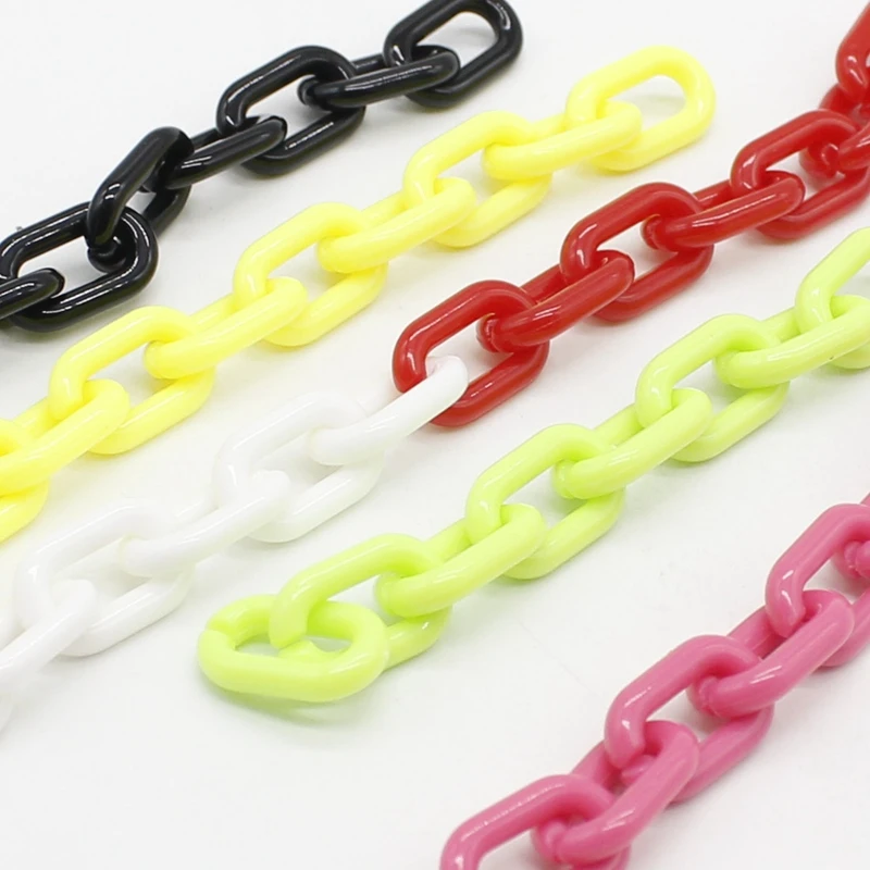 

50pcs /lot 15x10mm acrylic chain keychain, used for necklace plastic color chain bracelet link chain jewelry making