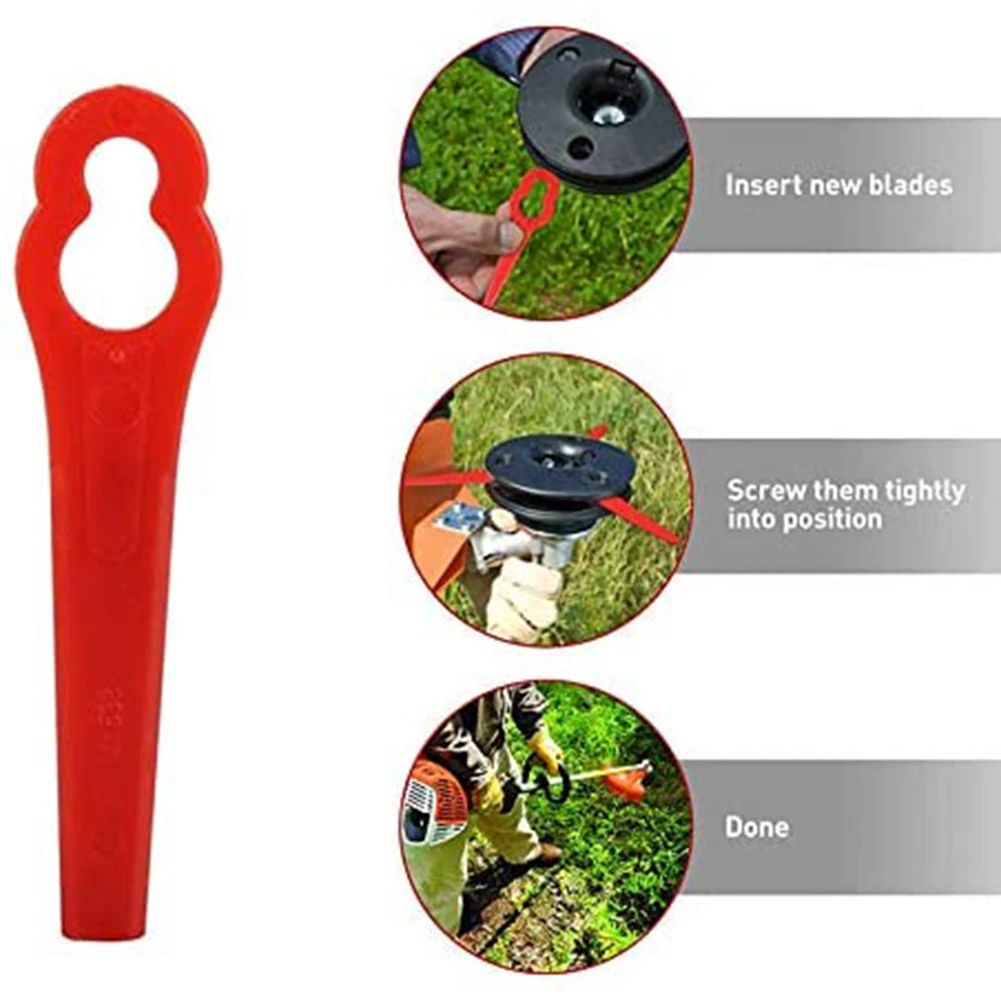 

100pcs Plastic Plastic Blade Pendants for Cordless Grass Trimmer Spare Blade Cutter for Garden Lawn Mower Replacement Tool