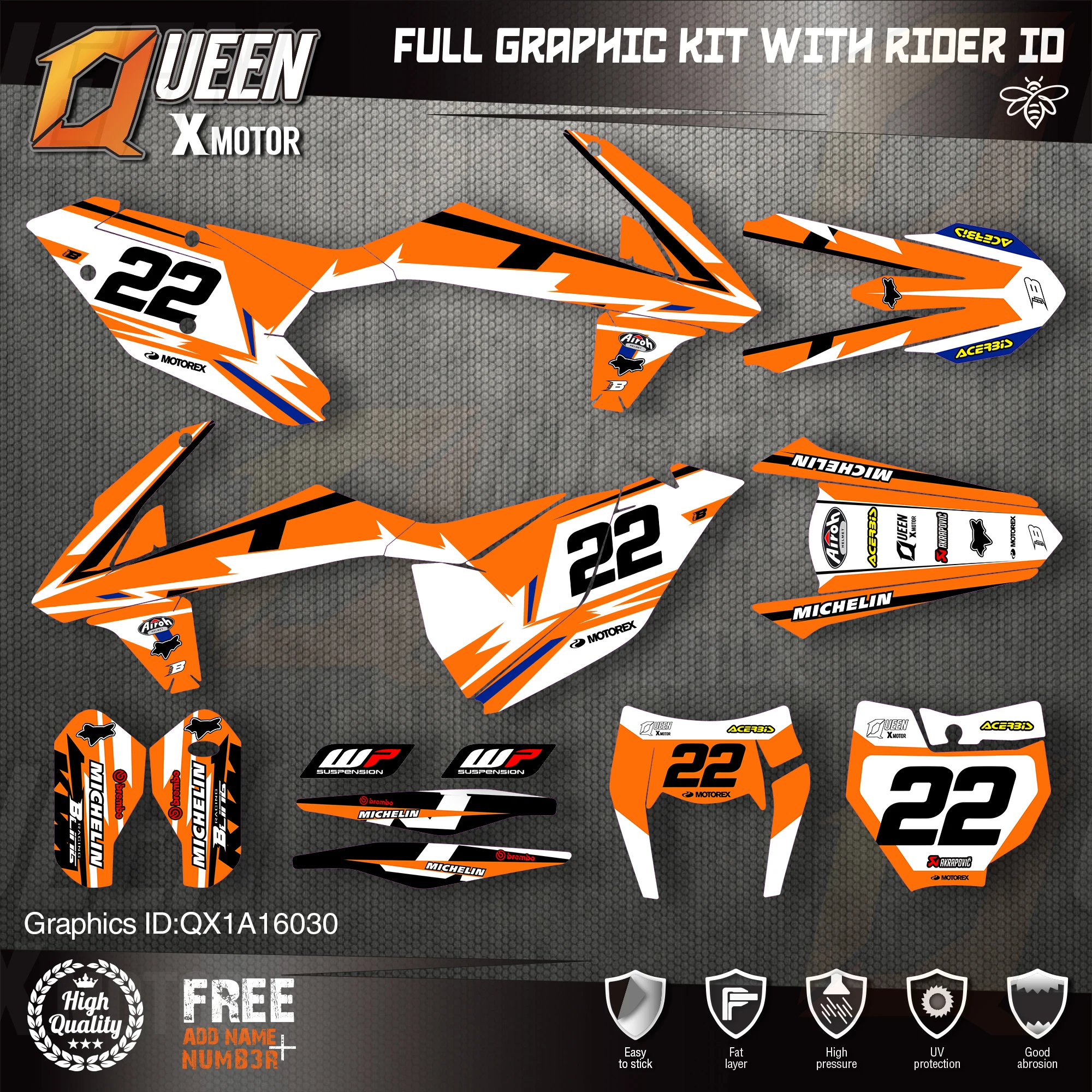 Оригинальные графические наклейки QUEEN X MOTOR Team Набор наклеек для KTM 2016 2017 2018 SX SXF 2019