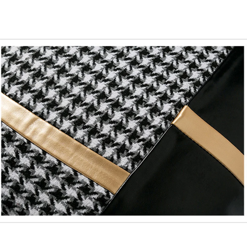 1 х Роскошный чехол для подушки с рисунком гусиные лапки полиуретановая прошитая