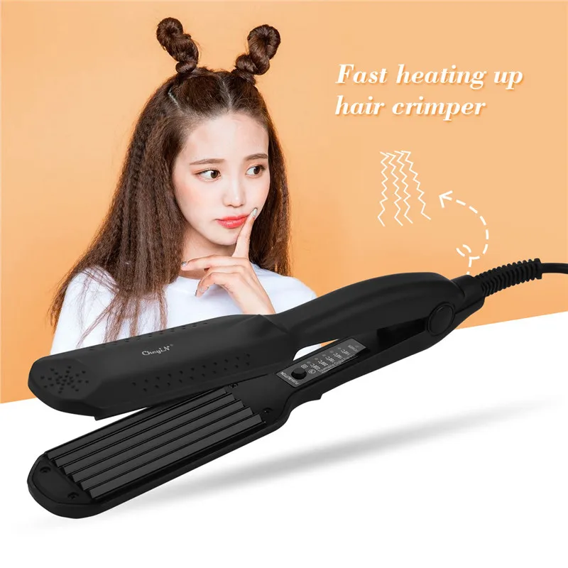 

2 In 1 Hair Straightener Professional Temperature Adjustable Ceramic Flat Iron Fast Heat Hair Crimper Corn Waver Perm Plate 31
