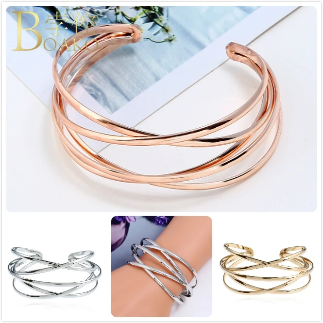 Минималистичные регулируемые браслеты для женщин с перекрестной линией кабеля