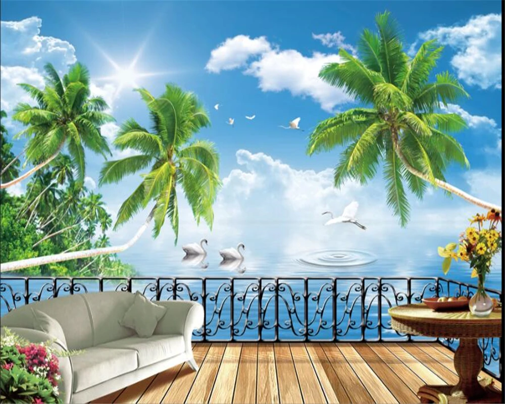 Большие пользовательские обои beibehang красивая мечта вид на море кокосовые деревья