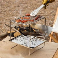 folding barbecue grill bonfire stove camp cooking supplies fire burning bench grill for camping picnic barbeque