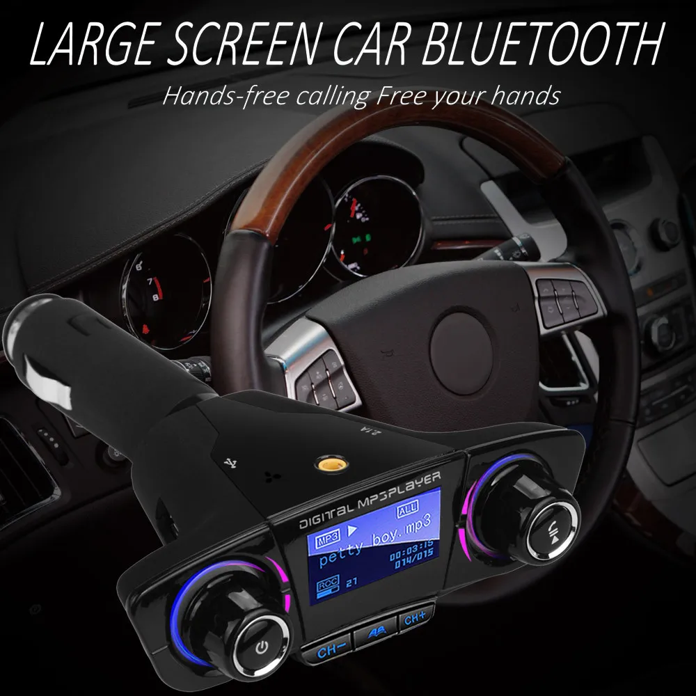 4,0+ EDR Bluetooth версия Беспроводной FM передатчик Dual USB 5V 2.1A зарядка Хендс-фри светодиодный точечно-матричный Экран Автомобильный MP3-плеер# YL1