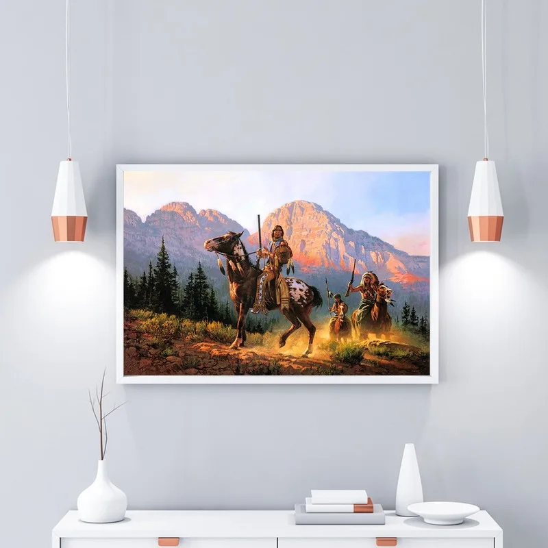 Картина на холсте в виде индийского рыцаря ценит высокие устремления принты и