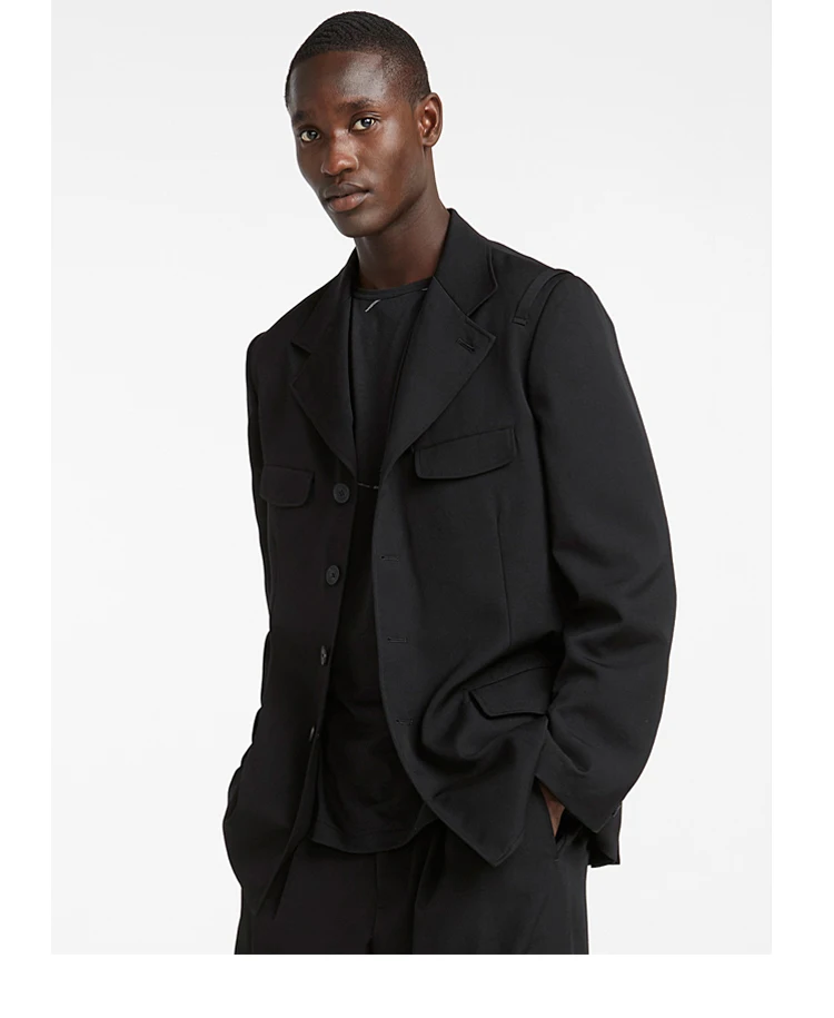 Осенняя новинка мужское черное однорядное повседневное пальто в европейском и