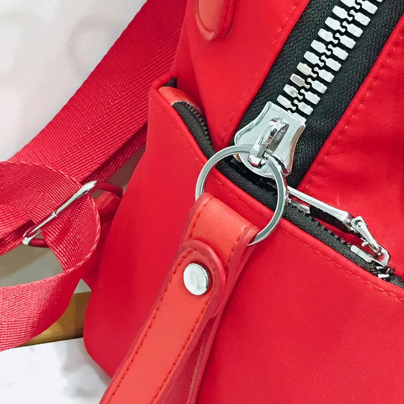 Новая мода высокое качество сплошной Женский рюкзак нейлон красный рюкзаки для