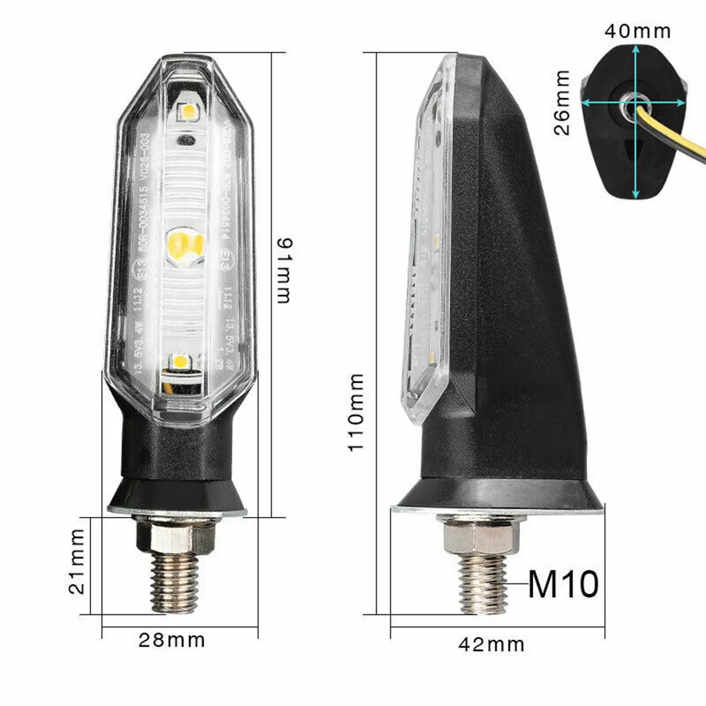 

2pcs New Motorcycle LEDs High Bright Amber Turn Signal Indicator Light Front Rear White Day Running Light Flowing Brake Lamps