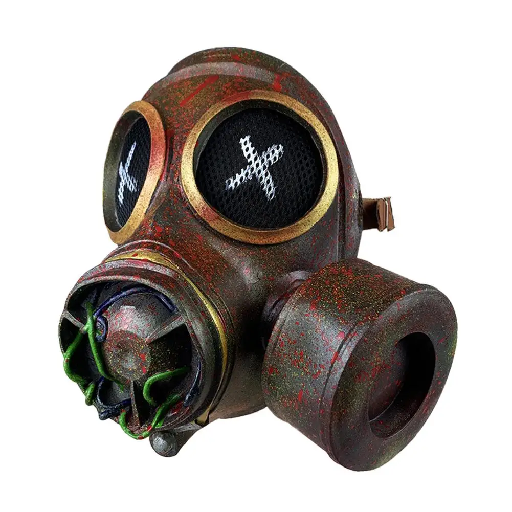 Маска к Хэллоуину в ретро стиле с камуфляжным принтом из латекса панк противогаз