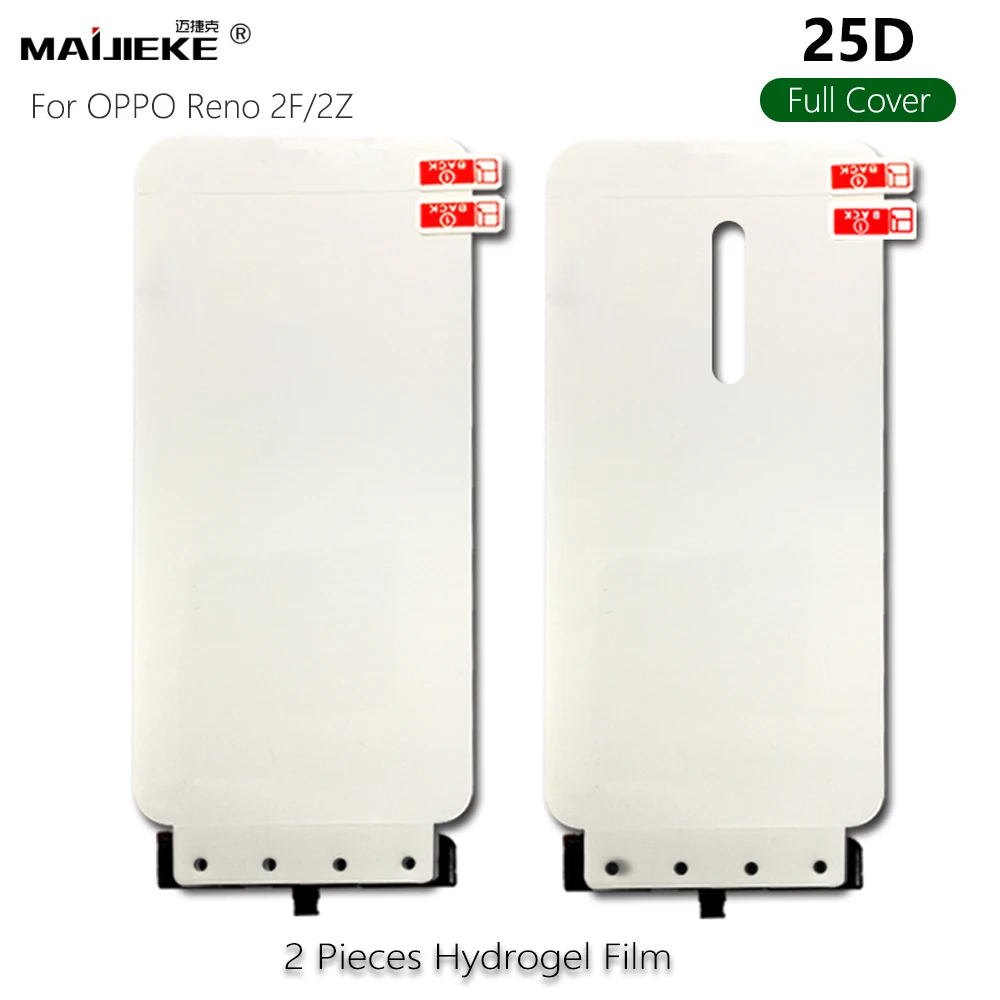 

1 Set Front+Back Soft Hydrogel Film For Oppo Reno 2Z 2F Full Cover Screen Protector nano Protective film+Fix Tools Not Glass