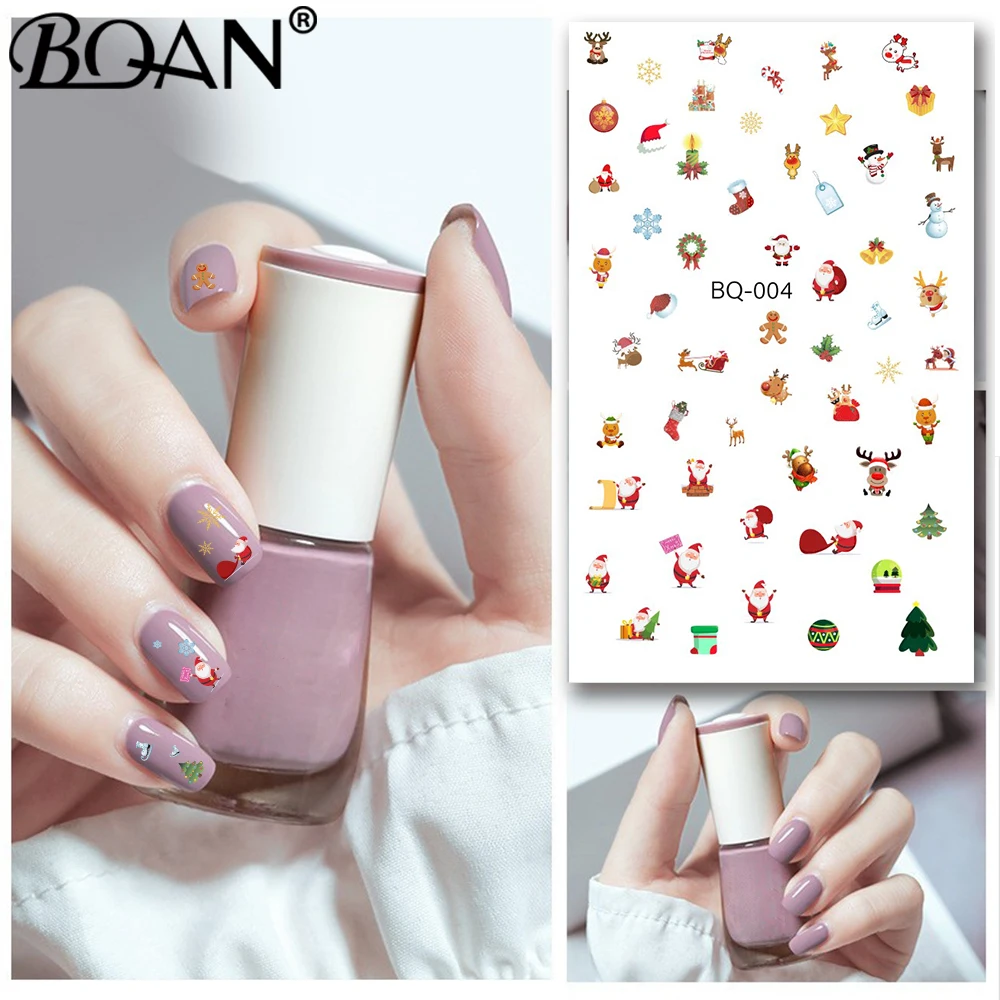 BQAN 3PCS Halloween Nail Design 2021 Sticker for Art Anime Skull Bone Snake Maple Leaf Decals Manicure Decor | Красота и здоровье