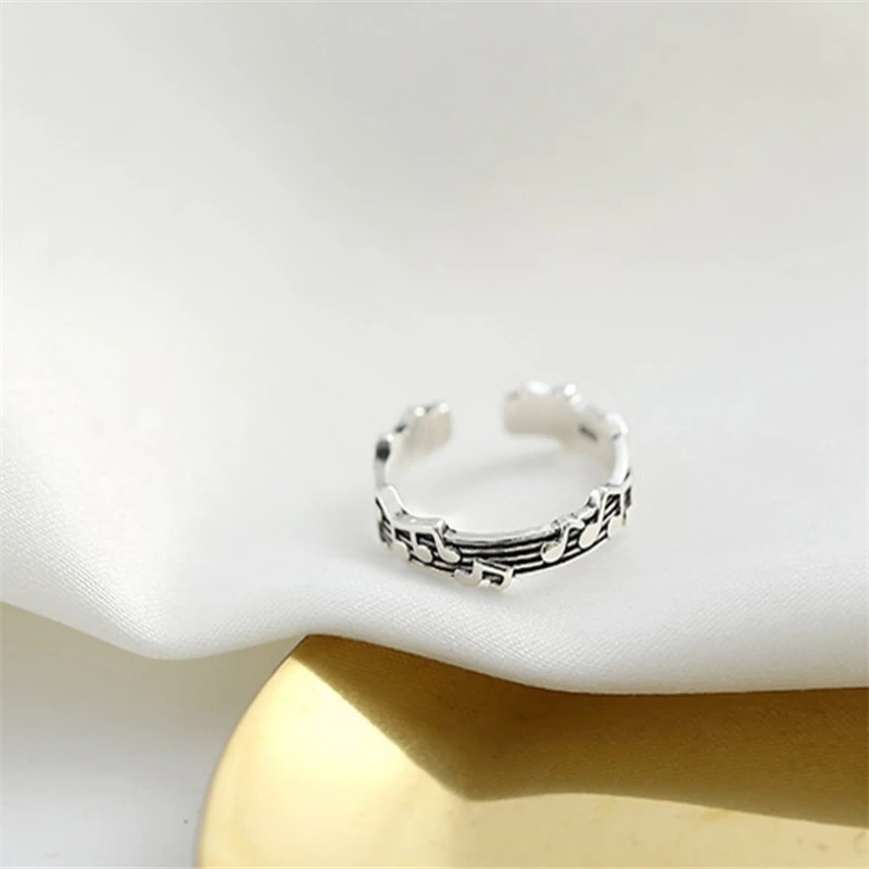 2020 Модные Винтажные Регулируемые кольца в виде музыкальных нот стиле ретро