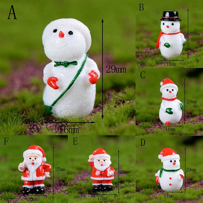 

Santa Claus Snowman Merry Christmas Miniature Cute kawaii DIY Figurine Garden Decor Micro Landscape 1PC mini ornament