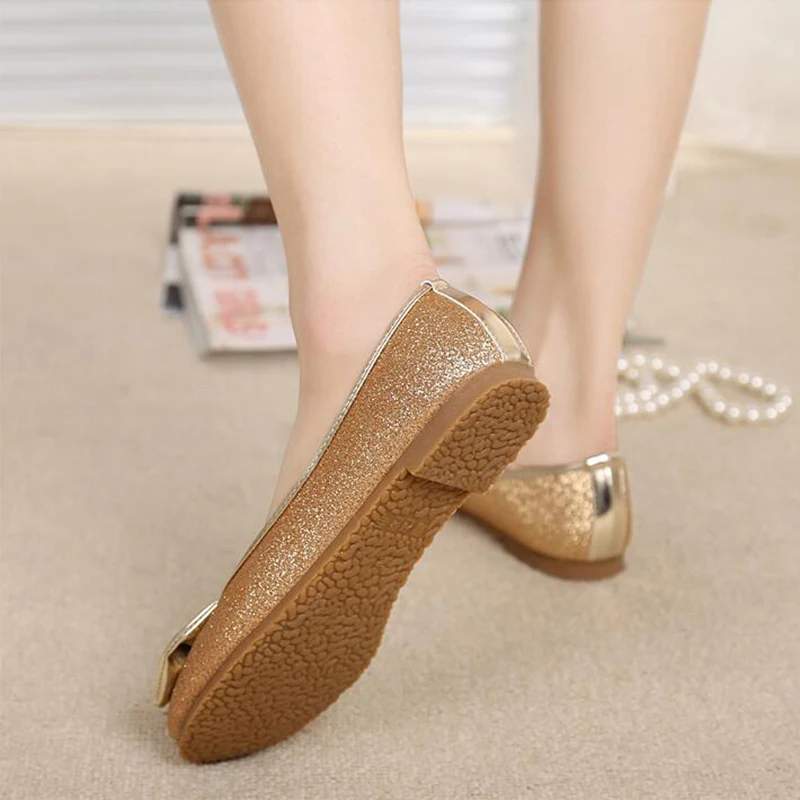 

Plus Size 43 New Arrivals 2021 Korean Bling Flats Woman Autumn Sequined Cloth Shoes Loafers Moccasins Slip on Chaussure Femme