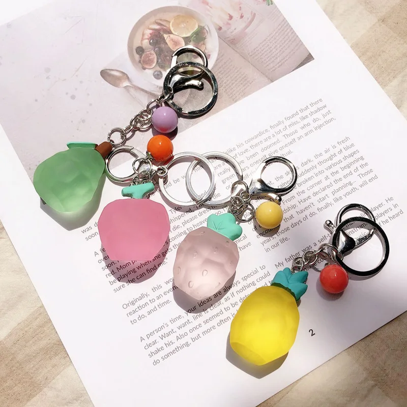 Креативный Имитация Фрукты Ананас брелок с яблоком милая Клубника сумка кулон